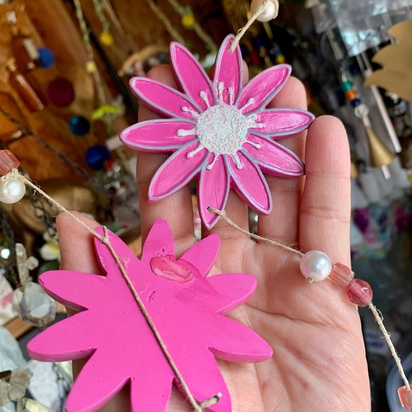 Pink Flower Beaded 84” Garland Strand - Picture 8 of 12